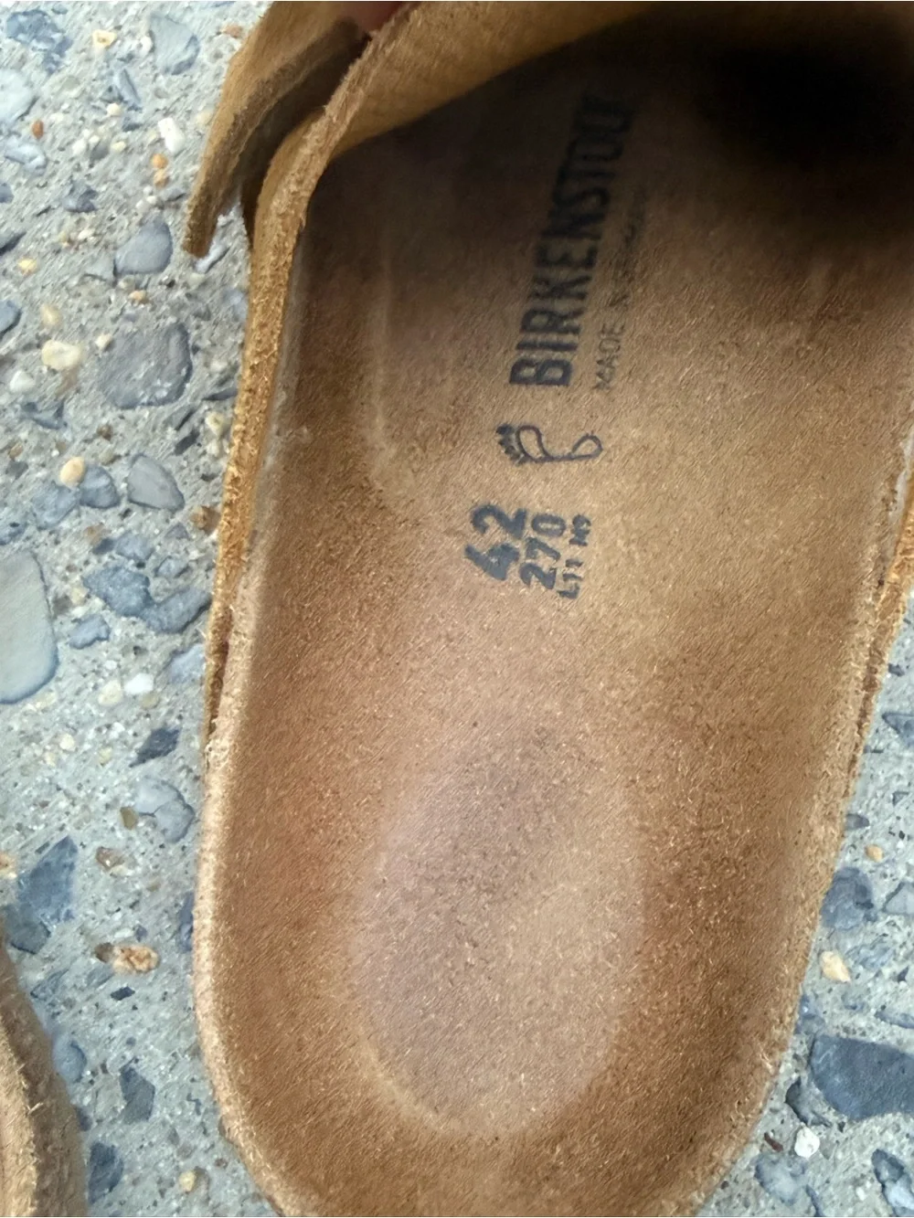 Birkenstock Men's Buckle Slide Sandals in Tan Brown